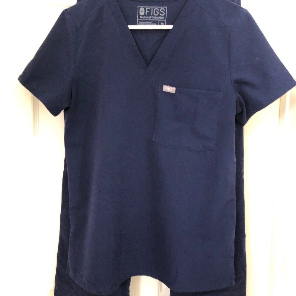 Figs Navy Blue Scrub Top